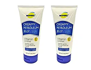 ROYAL Vitamin E Enriched Creamy Petroleum Jelly Skin Protectant Absorbs Quickly, Rich, Soothing Texture 7 Oz. (2 Pack)