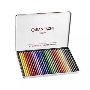 Caran D'Ache Supracolor Limited Edition 30th Anniversary Watercolor Pencil Metal Box Set of 30 Assorted Colors Imported from Switzerland Soft Water-Soluble Lead