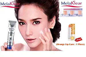 Melaklear Gluta 9000 Mg. SPF 15 Expert Whitening and Brightening Facial Day Cream 15 G. (Free Orange Lip Care : 1 Piece)