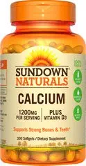 Sundown Naturals Calcium plus Vitamin D3 1200 mg per serving D3 900 Rapid Release Liquid Softgels Made in USA