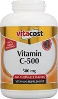 Vitacost Vitamin C-500 Natural Fruit Chew Blueberry, Raspberry & Boysenberry -- 500 mg - 180 Chewable Wafers