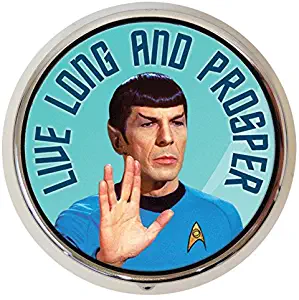 Original Star Trek Spock Leonard Nimoy Pill Box - Compact 1 or 2 Compartment Medicine Case