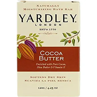 Yardley London Pure Cocoa Butter & Vitamin E Bar Soap, 4.25 Ounces /120 G (Pack of 1)