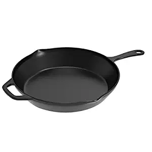 Pre-Seasoned Cast Iron Skillet- 12 inch for Home, Camping, Indoor and Outdoor Cooking, Frying, Searing and Baking by Home-Complete