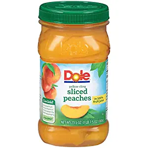 Dole, Yellow Cling Sliced Peaches in 100% Fruit Juice, 23.5oz, 8 jars