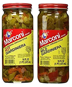 Marconi The Original Chicago Style Hot & Mild Giardiniera 16 oz (Variety Pack)