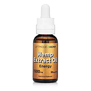 LiftMode Hemp Extract Distillate Oil 1500mg (Energy & with Terpenes & Vitamin B12) - for Anti-Fatigue, Pain, Stress & Anxiety Relief |Non-GMO, Organic & Gluten Free