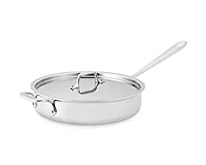 All-Clad 4403 Stainless Steel Tri-Ply Bonded Dishwasher Safe 3-Quart Saute Pan with Lid, Silver