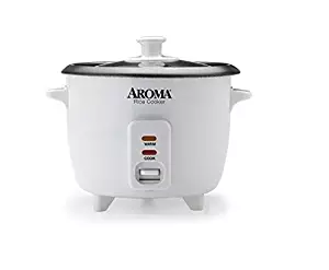 Aroma 6-Cup Pot-Style Rice Cooker, White (1)
