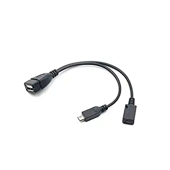 USB Host OTG Cable for Fire Stick 4K, SNES Classic Mini, Sega Genesis, Powered 2-in-1 Micro USB to USB Adapter Power Cord for Streaming TV Stick, Android Phone or Tablet, Alexa TV Stick 4K, TV Cube