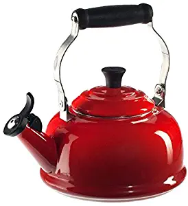 Le Creuset Q3101-67 Enamel-on-Steel Whistling Teakettle, 1-4/5-Quart, Cerise