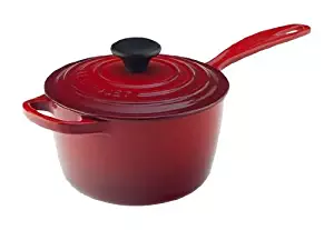 Le Creuset Signature Cast Iron Saucepan, 1-3/4-Quart, Cerise (Cherry Red)