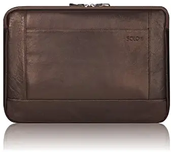 Solo 16 Inch Leather Laptop Sleeve, Espresso