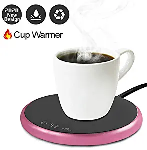 Coffee Mug Warmer Electric Smart Beverage Warmer with Timer & Temperature Control for Office/Home Suitable for Water,Cocoa,Milk & Coffee Electric Cup Beverage Plate - Pink