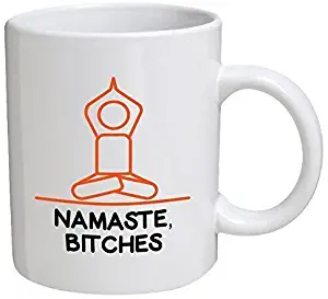 A Mug To Keep – Namaste Greeting Yoga Orange - 11 Ounces Gift Coffee Mug – Funny Inspirational And Motivational