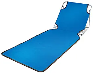 Portable Beach Mat Lounge Folding Chair – Folds Flat for Travel Adjustable Reclining Back – Outdoor Lightweight for Kids and Adults(Blue)