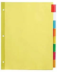 Office Depot Insertable Dividers With Tabs, 8 1/2in. x 11in, Assorted Colors, 8-Tab, Pack Of 4 Sets, 11282