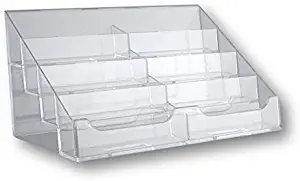 T'z Tagz Brand Clear Acrylic 8 Pocket Countertop Business Card Holder