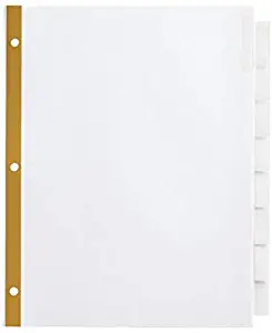 Office Depot Insertable Dividers with Big Tabs, White, Clear Tabs, 8-Tab, OD14792