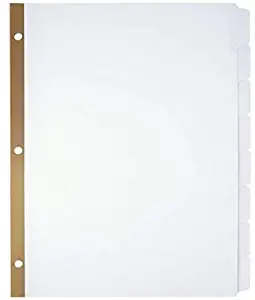 Office Depot Erasable Big Tab Dividers, 8-Tab, White, Pack of 2 Sets, 3585478685
